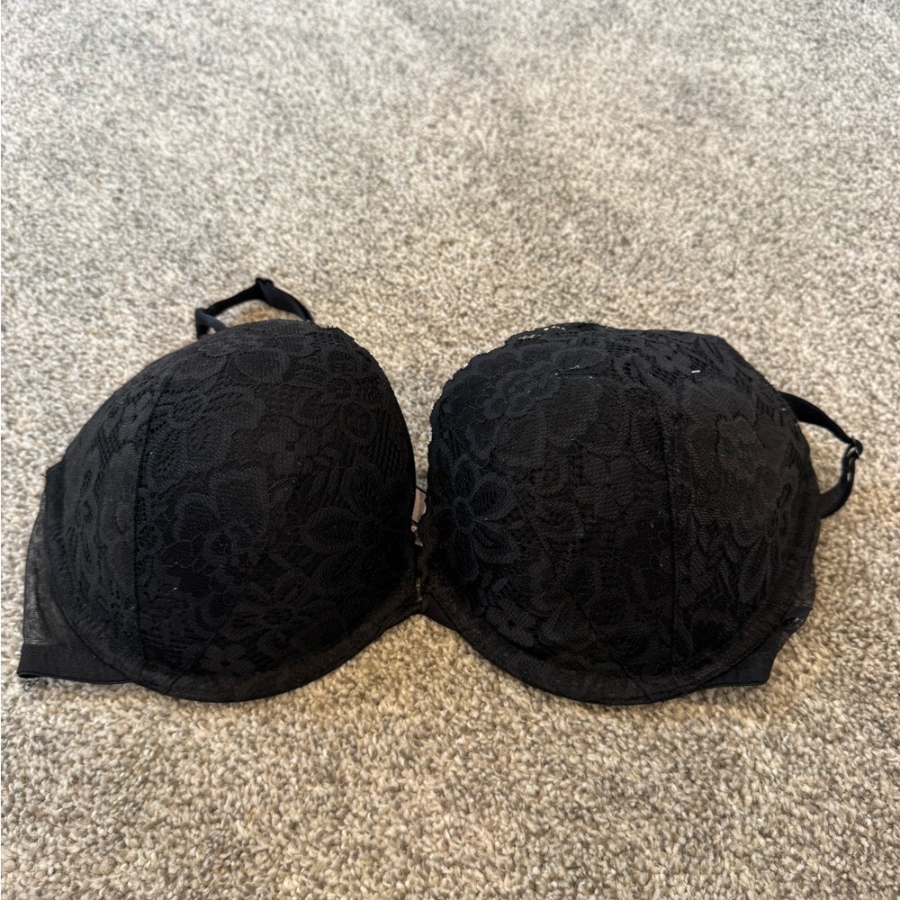 Victoria's Secret Black Floral Lace Bra